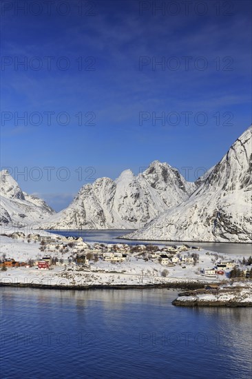 Fjord landscape in winter