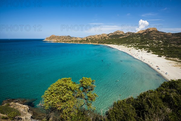 Sandy beach beach and mountains