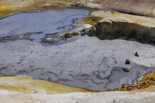 Hot mud pots in the Bumpass Hell solfatar field