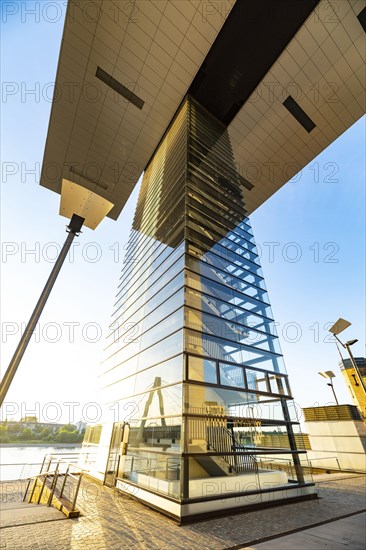 Glass staircase of a crane building in Rheinauhafen