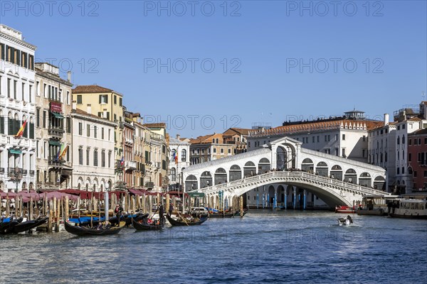 Grand Canal with Gondolas and Rialto Bridge