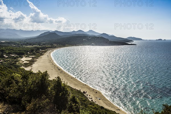 Sandy beach beach and mountains