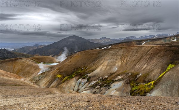 Steaming hot springs