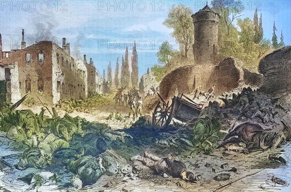 Bazeilles after the storming by the bavarians in the Battle of Sedan