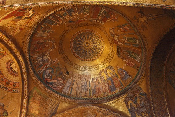 Porch with gilded mosaics and Old Testament themes