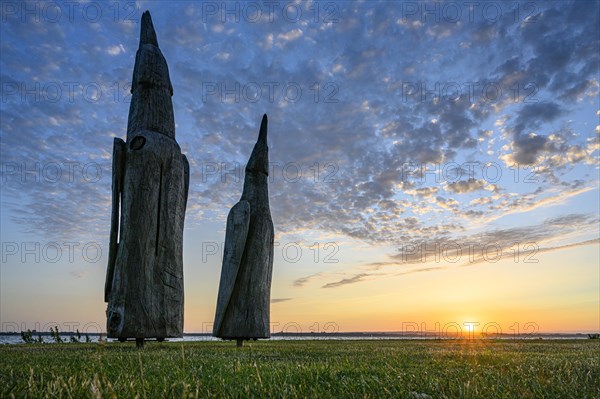 Artwork at Lake Duemmer at sunset