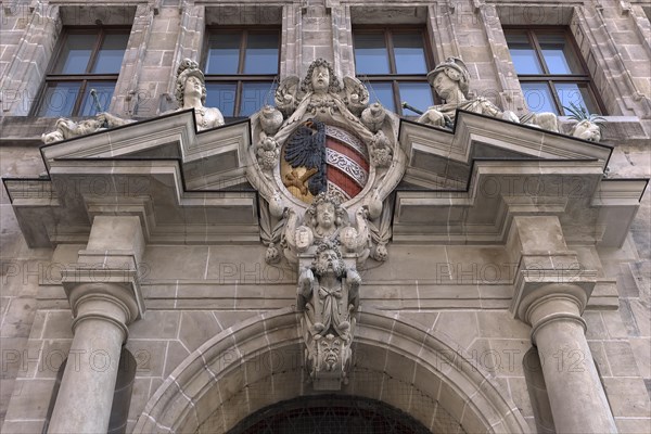 Lower entrance portal of the historic Wolf Town Hall