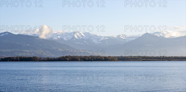 Lake Constance and snow-covered mountain peaks