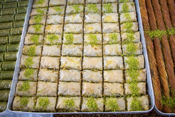 Turkish traditional desert sweets at the Market