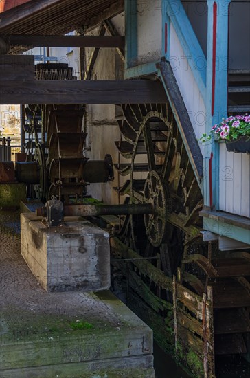 Water wheel at the Kesselwasen in the romantic district of Klein Venedig