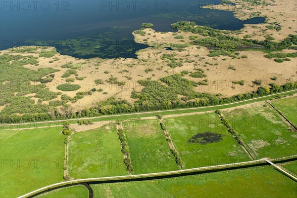 Aerial photograph of Lake Duemmer with reed zone