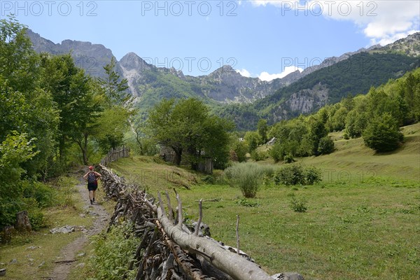 Woman on the hiking trail to Qafa e Valbones