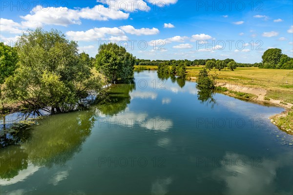 The river Lippe in summer near Heessen