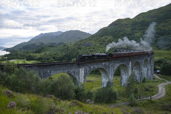 Glenfinnan Viaduct with Steam Locomotive