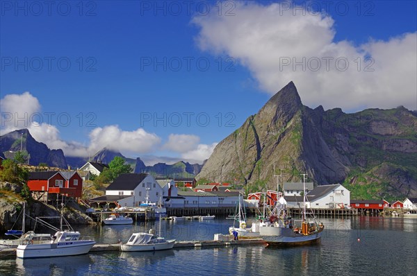 Rorbuer and fishing boats