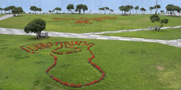 Maria Reiche park with reproduction in flowers of the Nazca Lines