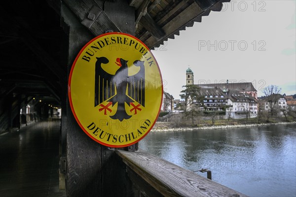 Wooden bridge over the High Rhine