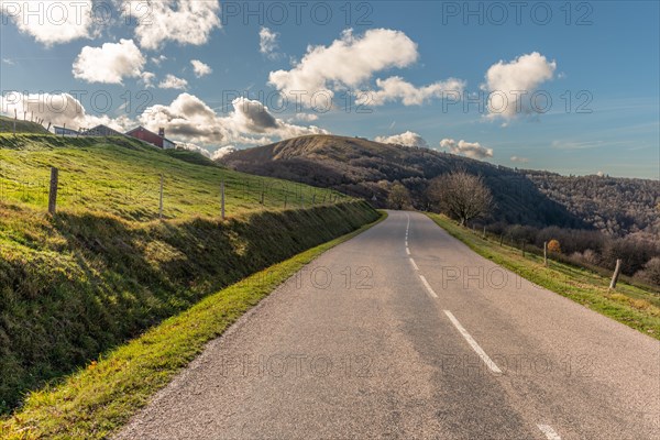 Route des Cretes in the Vosges in autumn. Alsace