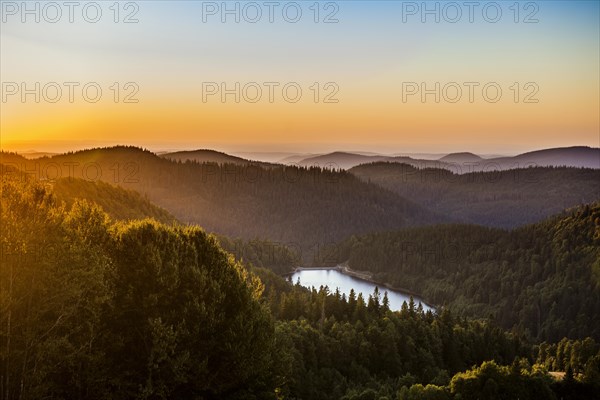 Mountain lake and hills