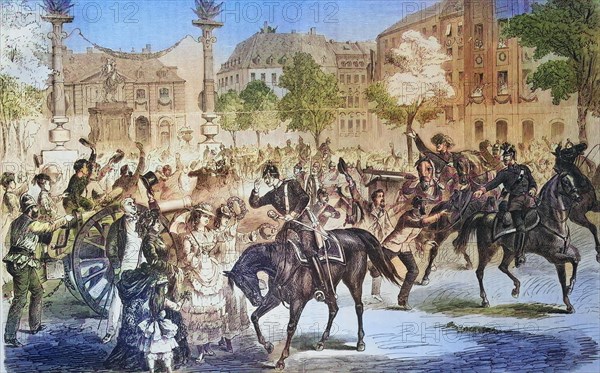 Celebration of the arrival of the troops in Dresden on 11 July 1871