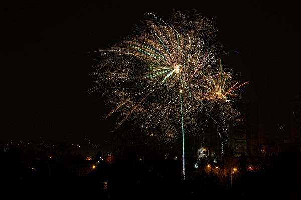 Fireworks on New Years Eve. Rybnik