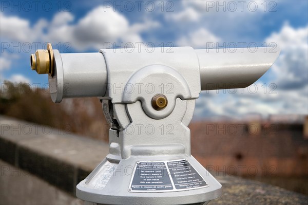Binoculars on a castle wall