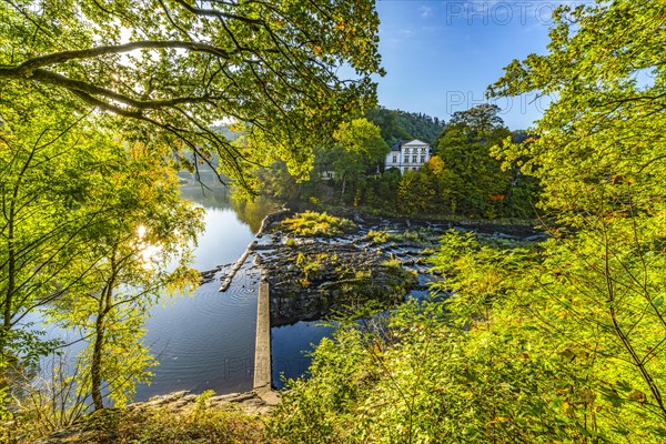 The Sieg Waterfall in the River Sieg