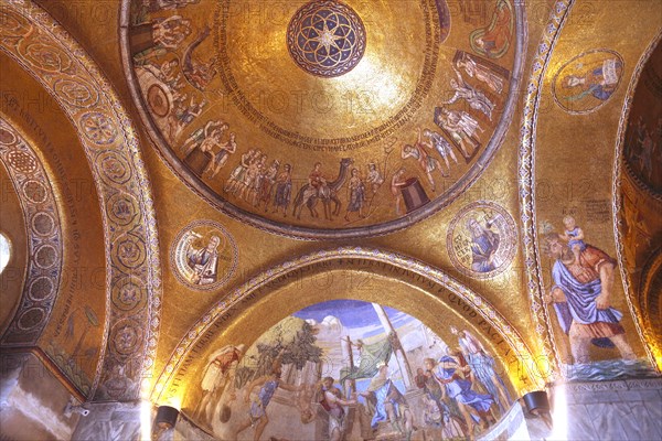 Porch with gilded mosaics and Old Testament themes