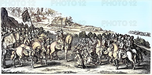 Thirty Years War between 1618 and 1648. Conquest of Bautzen by Elector Frederick of Saxe-Altenburg