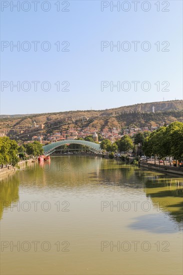 Kura river panorama of Tbilisi in Georgia