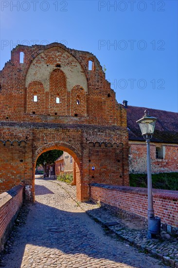 Lower gate with gatehouse and bridge of Stargard Castle in the town of the same name Burg Stargard