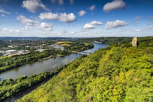 View of the Ruhr River and the ruins of Hohensyburg Castle from the Kaiser Wilhelm Monument