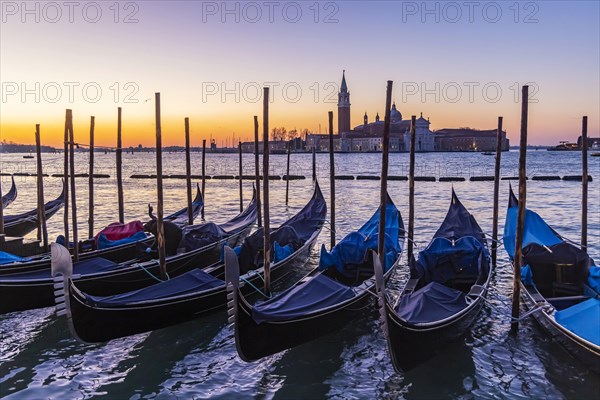 Early morning on the Canale della Giudecca with gondolas