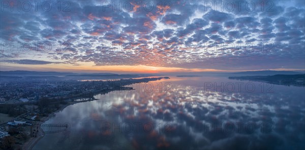 Lake Constance reflected in the morning sky