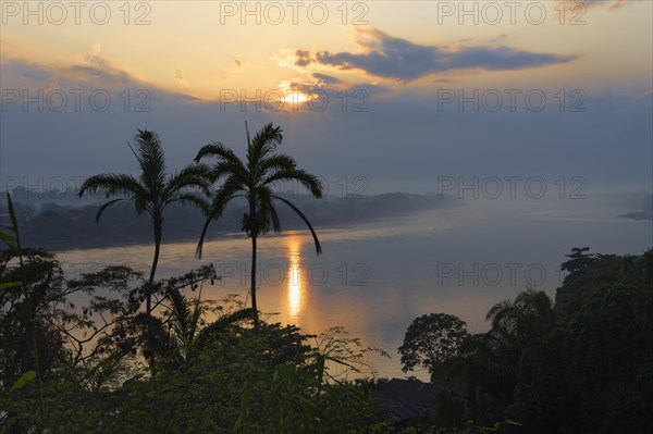 Beautiful view over Madre de Dios River at sunset