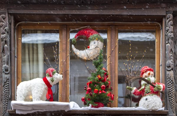 Christmas decorated window