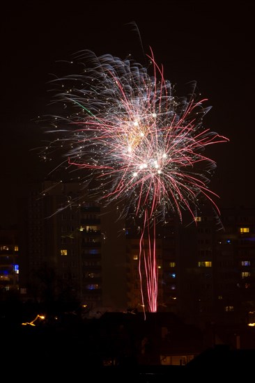 Fireworks on New Years Eve. Rybnik