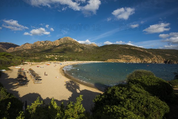 Sandy beach beach and mountains