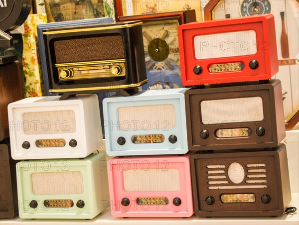 Set of retro styled image of old radios