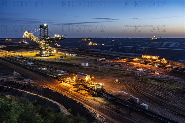 Blue hour at Garzweiler opencast lignite mine