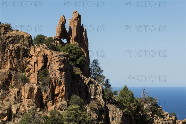 Red granite rocks