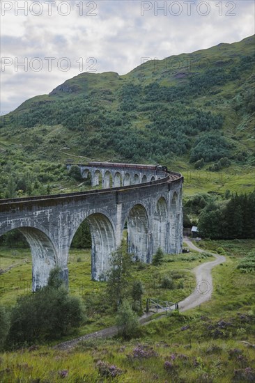 Glenfinnan Viaduct with Steam Locomotive