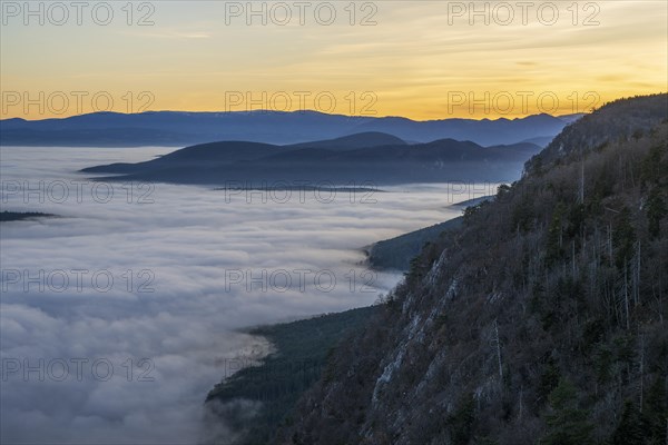 Sunset with fog