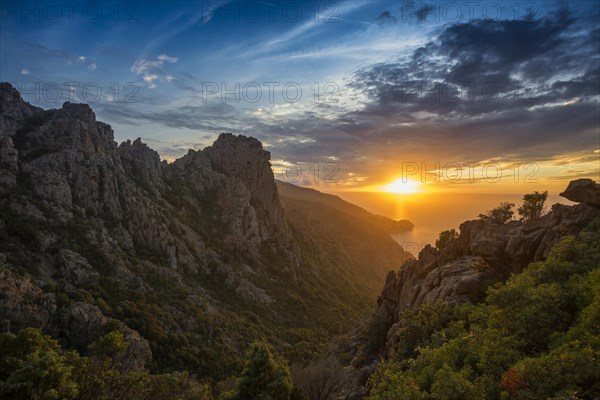 Red granite rocks