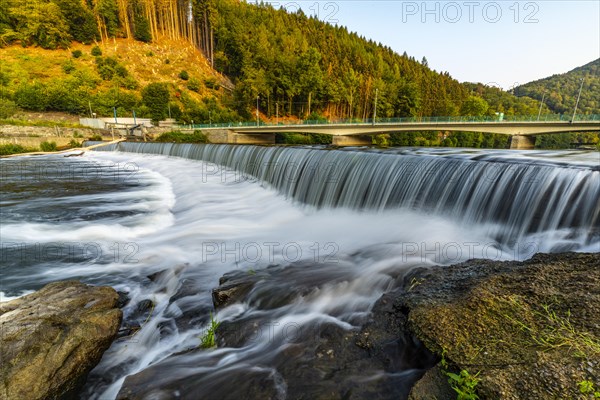 Weir in the river Lenne near Uetterlingsen