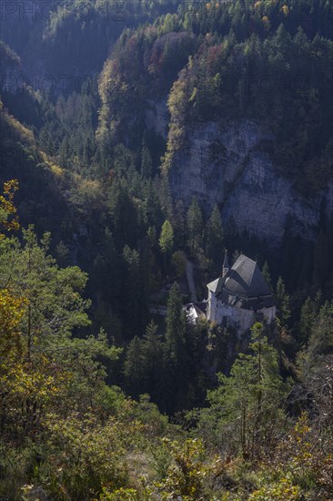 View down to the former hermitage and place of pilgrimage