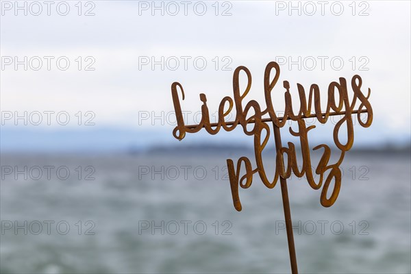 Artwork with the writing Lieblingsplatz am Ufer des Bodensees