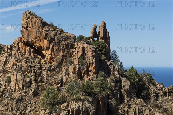 Red granite rocks