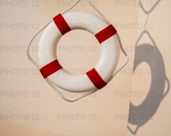 Life preserver or life saver hanging in air