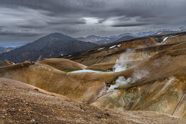 Steaming hot springs